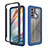 Coque Rebord Contour Silicone et Vitre Transparente Housse Etui 360 Degres pour Motorola Moto G40 Fusion Bleu