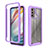 Coque Rebord Contour Silicone et Vitre Transparente Housse Etui 360 Degres pour Motorola Moto G40 Fusion Violet