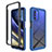 Coque Rebord Contour Silicone et Vitre Transparente Housse Etui 360 Degres pour Motorola Moto G51 5G Bleu