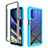 Coque Rebord Contour Silicone et Vitre Transparente Housse Etui 360 Degres pour Motorola Moto G51 5G Cyan