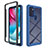 Coque Rebord Contour Silicone et Vitre Transparente Housse Etui 360 Degres pour Motorola Moto G60s Bleu