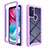 Coque Rebord Contour Silicone et Vitre Transparente Housse Etui 360 Degres pour Motorola Moto G60s Violet