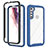 Coque Rebord Contour Silicone et Vitre Transparente Housse Etui 360 Degres pour Motorola Moto One Fusion Plus Bleu