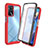 Coque Rebord Contour Silicone et Vitre Transparente Housse Etui 360 Degres pour Oppo A16 Rouge