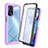 Coque Rebord Contour Silicone et Vitre Transparente Housse Etui 360 Degres pour Oppo A16s Violet Clair