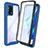 Coque Rebord Contour Silicone et Vitre Transparente Housse Etui 360 Degres pour Oppo A74 4G Bleu