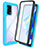 Coque Rebord Contour Silicone et Vitre Transparente Housse Etui 360 Degres pour Oppo A95 4G Bleu Ciel