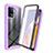 Coque Rebord Contour Silicone et Vitre Transparente Housse Etui 360 Degres pour Oppo Reno5 Lite Violet Clair