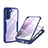 Coque Rebord Contour Silicone et Vitre Transparente Housse Etui 360 Degres pour Samsung Galaxy S21 5G Bleu