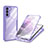 Coque Rebord Contour Silicone et Vitre Transparente Housse Etui 360 Degres pour Samsung Galaxy S21 5G Violet