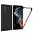 Coque Rebord Contour Silicone et Vitre Transparente Housse Etui 360 Degres pour Samsung Galaxy S22 Ultra 5G Noir