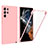 Coque Rebord Contour Silicone et Vitre Transparente Housse Etui 360 Degres pour Samsung Galaxy S22 Ultra 5G Rose