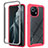 Coque Rebord Contour Silicone et Vitre Transparente Housse Etui 360 Degres pour Xiaomi Mi 11 Lite 4G Rose Rouge