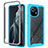 Coque Rebord Contour Silicone et Vitre Transparente Housse Etui 360 Degres pour Xiaomi Mi 11 Lite 5G NE Bleu Ciel