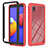 Coque Rebord Contour Silicone et Vitre Transparente Housse Etui 360 Degres YB1 pour Samsung Galaxy A01 Core Rouge