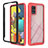 Coque Rebord Contour Silicone et Vitre Transparente Housse Etui 360 Degres YB1 pour Samsung Galaxy A51 5G Rouge