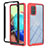 Coque Rebord Contour Silicone et Vitre Transparente Housse Etui 360 Degres YB1 pour Samsung Galaxy A71 4G A715 Rouge