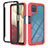 Coque Rebord Contour Silicone et Vitre Transparente Housse Etui 360 Degres YB1 pour Samsung Galaxy M12 Rouge