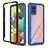 Coque Rebord Contour Silicone et Vitre Transparente Housse Etui 360 Degres YB1 pour Samsung Galaxy M40S Bleu