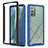 Coque Rebord Contour Silicone et Vitre Transparente Housse Etui 360 Degres YB1 pour Samsung Galaxy Note 20 5G Bleu