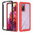 Coque Rebord Contour Silicone et Vitre Transparente Housse Etui 360 Degres YB1 pour Samsung Galaxy S20 FE 4G Rouge