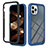 Coque Rebord Contour Silicone et Vitre Transparente Housse Etui 360 Degres YB2 pour Apple iPhone 13 Pro Bleu