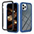 Coque Rebord Contour Silicone et Vitre Transparente Housse Etui 360 Degres YB2 pour Apple iPhone 13 Pro Max Bleu