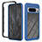 Coque Rebord Contour Silicone et Vitre Transparente Housse Etui 360 Degres YB2 pour Google Pixel 8 Pro 5G Bleu