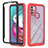 Coque Rebord Contour Silicone et Vitre Transparente Housse Etui 360 Degres YB2 pour Motorola Moto G30 Rouge