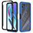 Coque Rebord Contour Silicone et Vitre Transparente Housse Etui 360 Degres YB2 pour Motorola Moto G50 5G Bleu