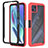 Coque Rebord Contour Silicone et Vitre Transparente Housse Etui 360 Degres YB2 pour Motorola Moto G50 5G Rouge