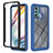 Coque Rebord Contour Silicone et Vitre Transparente Housse Etui 360 Degres YB2 pour Motorola Moto G60 Bleu