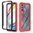 Coque Rebord Contour Silicone et Vitre Transparente Housse Etui 360 Degres YB2 pour Motorola Moto G60 Rouge