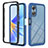 Coque Rebord Contour Silicone et Vitre Transparente Housse Etui 360 Degres YB2 pour Oppo A17 Bleu