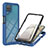 Coque Rebord Contour Silicone et Vitre Transparente Housse Etui 360 Degres YB2 pour Samsung Galaxy F12 Bleu