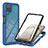 Coque Rebord Contour Silicone et Vitre Transparente Housse Etui 360 Degres YB2 pour Samsung Galaxy M12 Bleu