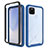 Coque Rebord Contour Silicone et Vitre Transparente Housse Etui 360 Degres ZJ1 pour Google Pixel 4a 5G Bleu