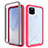 Coque Rebord Contour Silicone et Vitre Transparente Housse Etui 360 Degres ZJ1 pour Google Pixel 4a 5G Rouge