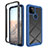 Coque Rebord Contour Silicone et Vitre Transparente Housse Etui 360 Degres ZJ1 pour Google Pixel 5a 5G Bleu