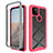 Coque Rebord Contour Silicone et Vitre Transparente Housse Etui 360 Degres ZJ1 pour Google Pixel 5a 5G Rose Rouge