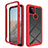 Coque Rebord Contour Silicone et Vitre Transparente Housse Etui 360 Degres ZJ1 pour Google Pixel 5a 5G Rouge