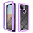 Coque Rebord Contour Silicone et Vitre Transparente Housse Etui 360 Degres ZJ1 pour Google Pixel 5a 5G Violet Clair