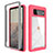 Coque Rebord Contour Silicone et Vitre Transparente Housse Etui 360 Degres ZJ1 pour Google Pixel 6 5G Rose Rouge