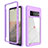 Coque Rebord Contour Silicone et Vitre Transparente Housse Etui 360 Degres ZJ1 pour Google Pixel 6 Pro 5G Violet Clair