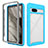 Coque Rebord Contour Silicone et Vitre Transparente Housse Etui 360 Degres ZJ1 pour Google Pixel 7a 5G Bleu Ciel