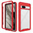 Coque Rebord Contour Silicone et Vitre Transparente Housse Etui 360 Degres ZJ1 pour Google Pixel 7a 5G Rouge