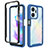 Coque Rebord Contour Silicone et Vitre Transparente Housse Etui 360 Degres ZJ1 pour Huawei Honor X7a Bleu