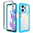 Coque Rebord Contour Silicone et Vitre Transparente Housse Etui 360 Degres ZJ1 pour Huawei Honor X7a Bleu Ciel