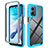 Coque Rebord Contour Silicone et Vitre Transparente Housse Etui 360 Degres ZJ1 pour Motorola Moto G 5G (2023) Bleu Ciel