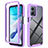 Coque Rebord Contour Silicone et Vitre Transparente Housse Etui 360 Degres ZJ1 pour Motorola Moto G 5G (2023) Violet Clair